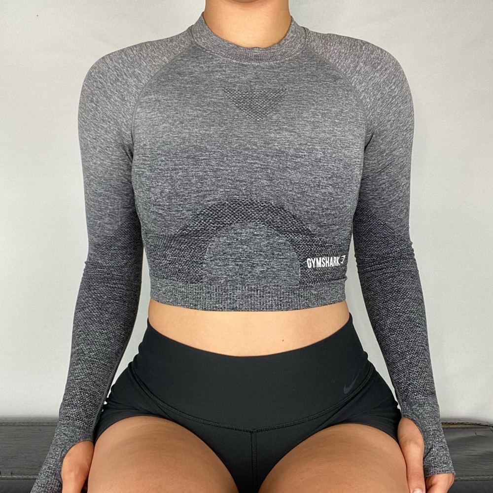 GYMSHARK Seamless Long Sleeve Crop Top - Picture 2 of 4
